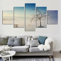 5pcs decorative poster blue sky and desert canvas painting home wall art canvas hd printing irregular decorative painting