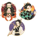Японское аниме Kimetsu no Yaiba, значки для рассекания демонов, жесткая эмалированная булавка, искусственный воротник, аксессуары для детей, подарки для друзей