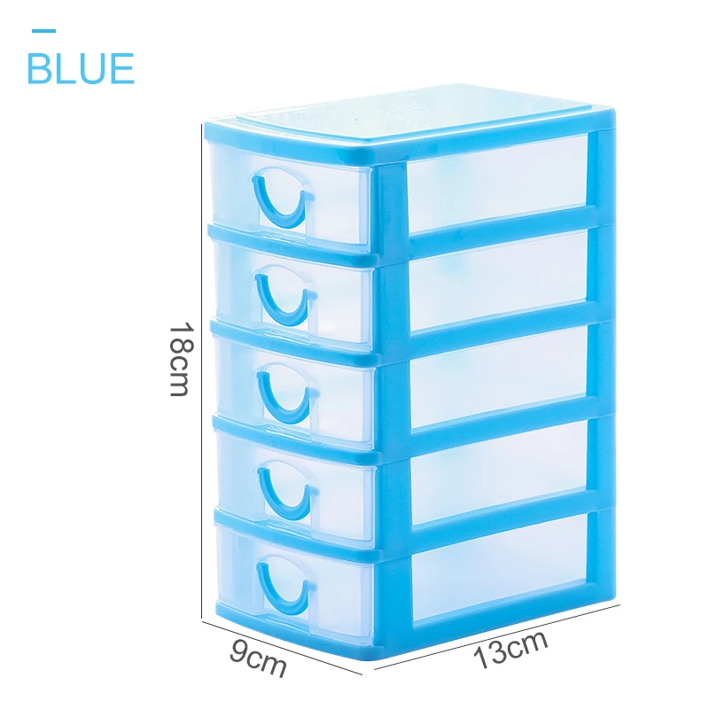 5 layer Blue BNBS маленький ящик Органайзер для шкафа пластиковый ящик для хранения комод единиц настольного хранения многослойная Организация макияж органайзер для ящика коробка для конфет - Цвет: 5 layer Blue