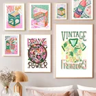 Психоделизм Тигр молоко сок вино кухня Настенная Картина на холсте скандинавские постеры и принты настенные картины декор для гостиной