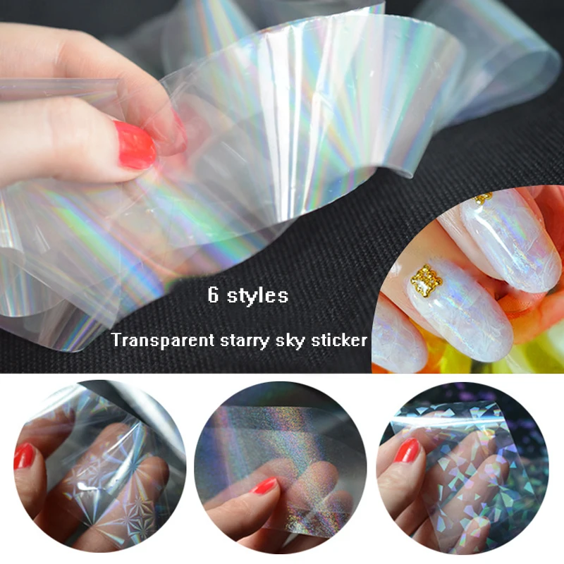 

4*120cm Charm Nail Foils Polish Stickers Metal Color Starry Paper Transfer Foil Wraps Adhesive Decals Nail Art Decorations