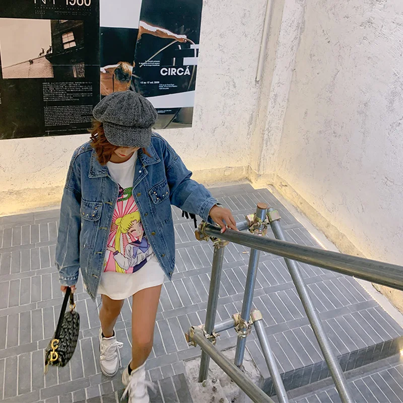 2021 Сезон весна осень Женская обувь с кисточками джинсовая ткань жакеты вышитые