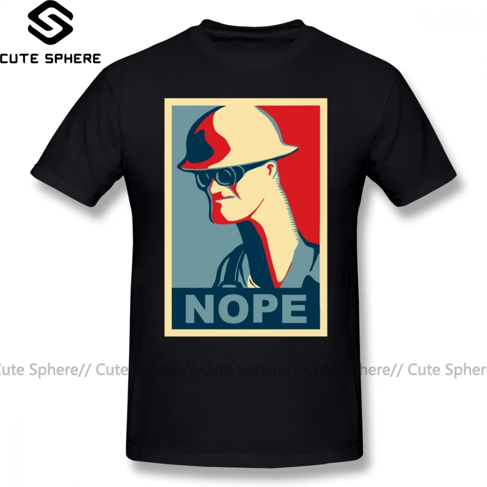 Футболка Team Fortress 2, футболка с инженером Says Nope, Мужская футболка из 100 хлопка, Пляжная футболка с принтом, большие размеры, забавная футболка