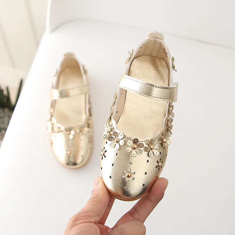 

Туфли детские с мягкой подошвой, кожаные, для девочек, на свадьбу, вечевечерние, цветы, однотонные, белые