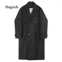 loose fit black brief long big size woolen coat parkas new long sleeve women fashion tide spring autumn 2020