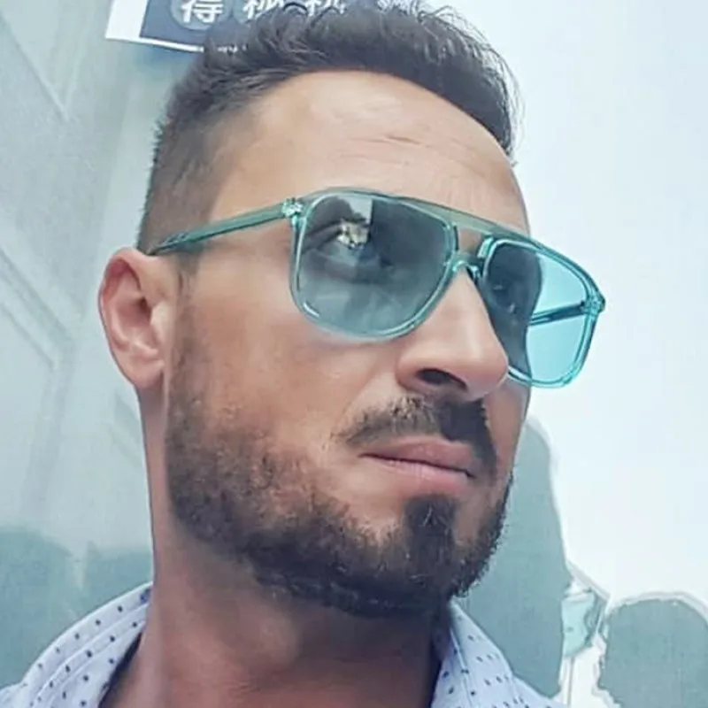 Солнцезащитные очки в большой оправе для мужчин и женщин трендовые с двойной