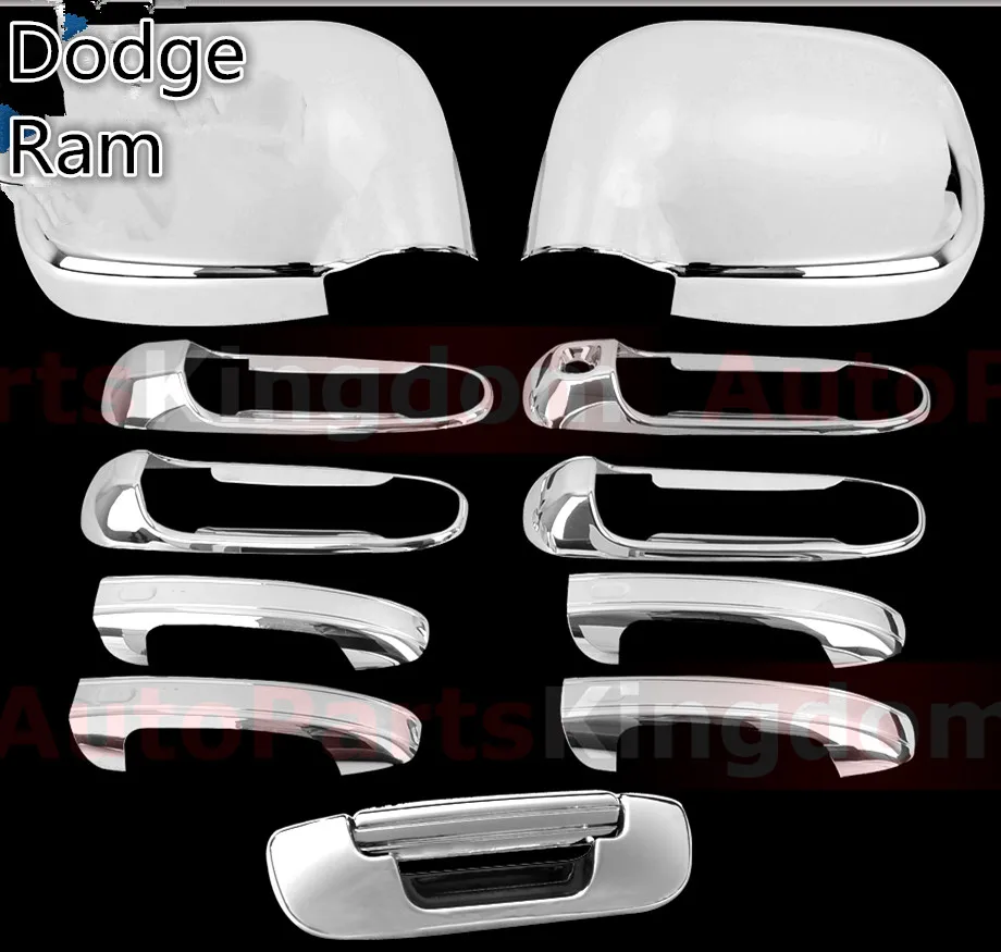 02 08 для Dodge Ram Chrome 1500 + 2500 3500 HD зеркало 4 дверных ручки задняя дверь ABS крышка|door
