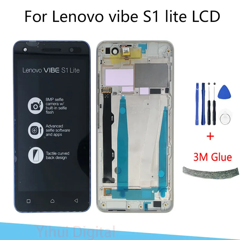 

Original 5.0'' 1920x1080 IPS Display For Lenovo Vibe S1 LITE LCD display Touch Screen S1LA40 Digitizer Replacement Parts