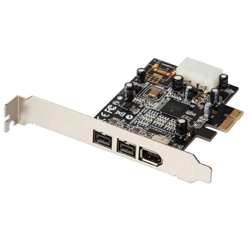 

QINDIAN Add On Card PCI Express 3 Port Firewire 1394B & 1394A PCIe 1.1 x1 Card TI XIO2213B Chipset 1394 Cable Video Capture Card