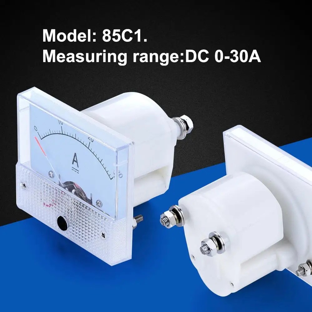 1 шт. белый 63*55 мм счетчик электроэнергии DC Амперметр диапазон 0 30A пластиковый