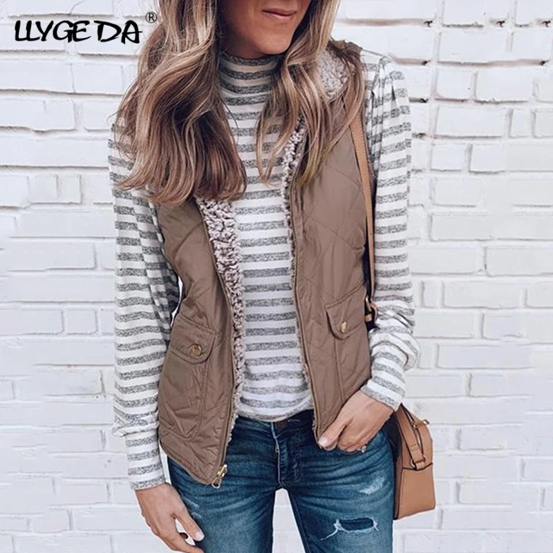 Бархатный женский жилет Двусторонняя одежда 2020 осень зима отложной воротник без