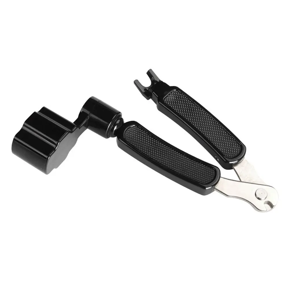 black Гитарный резец Stringer 3 в 1 инструмент для замены акустической гитары резец для гитары плоскогубцы гитарная катушка инструмент для ногтей - Цвет: black