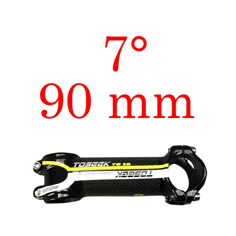 Yellow 90mm Toseek велосипед стержень супер светильник 102 г! Угол 7 длина 70 мм-110 мм Высококачественный углеродный алюминиевый стержень красный синий зеленый желтый Глянец - Цвет: Yellow 90mm