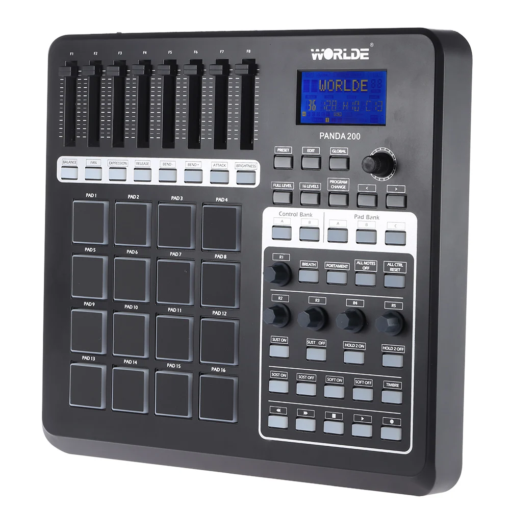 Портативный USB MIDI-контроллер с клавиатурой мини 16 барабанных колодок USB-кабелем |