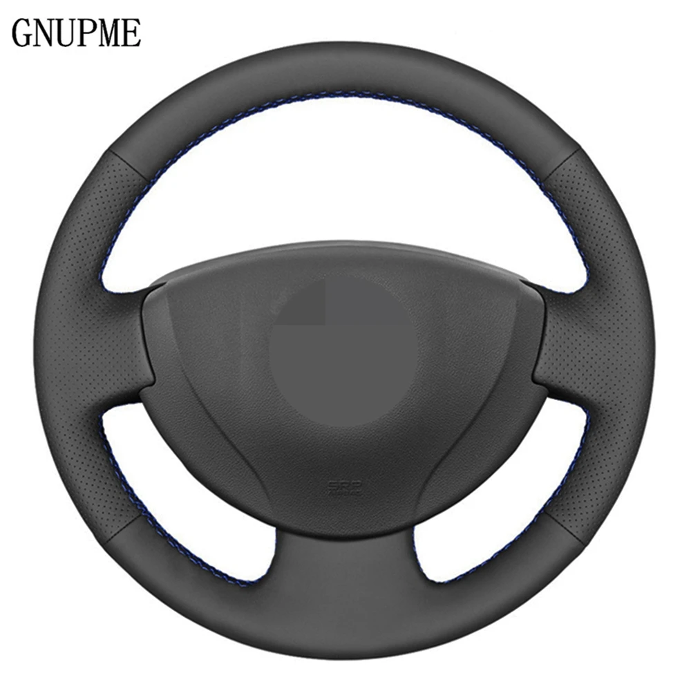 

Black Artificia Leather Car Steering Wheel Cover for Renault Logan 1 Sandero Symbol Clio Twingo Lada Largus Nissan Almera G15