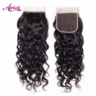 14-22 дюйма волнистая застежка 4x4 кружевная застежка перуанские неповрежденные человеческие волосы прозрачная швейцарская кружевная застежка естественного цвета свободная часть