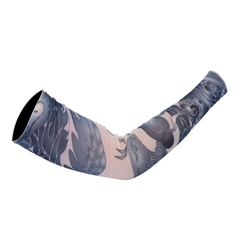 

1Pc Tattoo Sleeve Full Arm Sunscreen Tattoo Sleeves Slip On Lifelike Men Elastic Nylon Glove Tattoos Protection