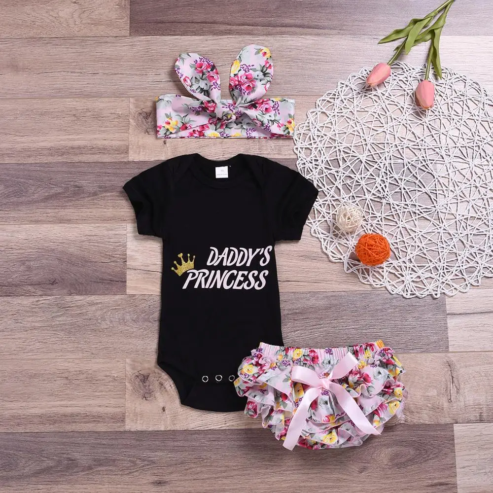 PatPat/боди с буквенным принтом для маленьких девочек шорты цветочным рисунком