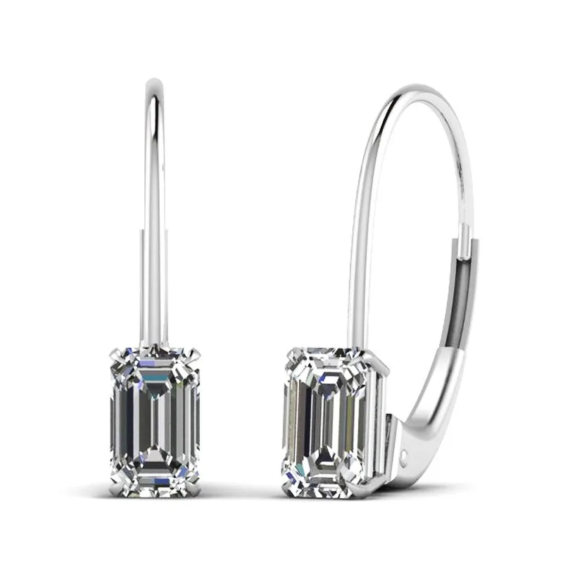 Роскошные серьги длинные Earrring изумрудная огранка AAAAAA Cz 925 серебро юбилей