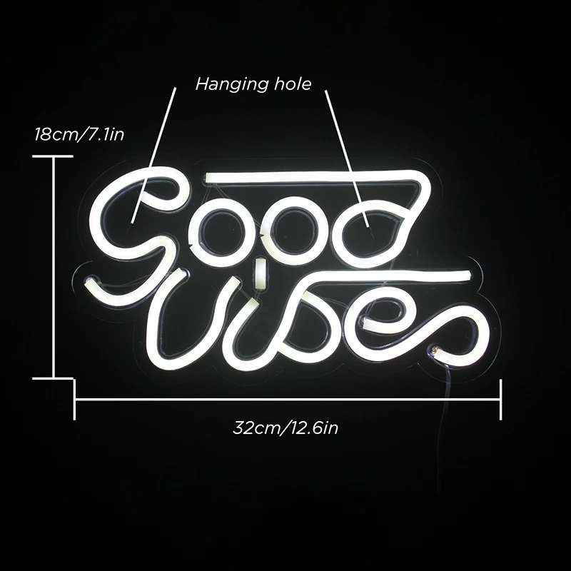 Неоновые светодиодные светильники Wanxing с надписью Good Vibes неоновая вывеска для