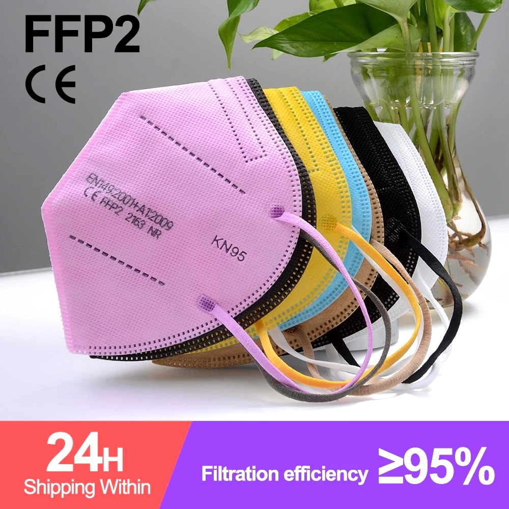 Красочные взрослых FFP2 маска KN95 5 слоев уход за кожей лица KN95S респиратор защитное