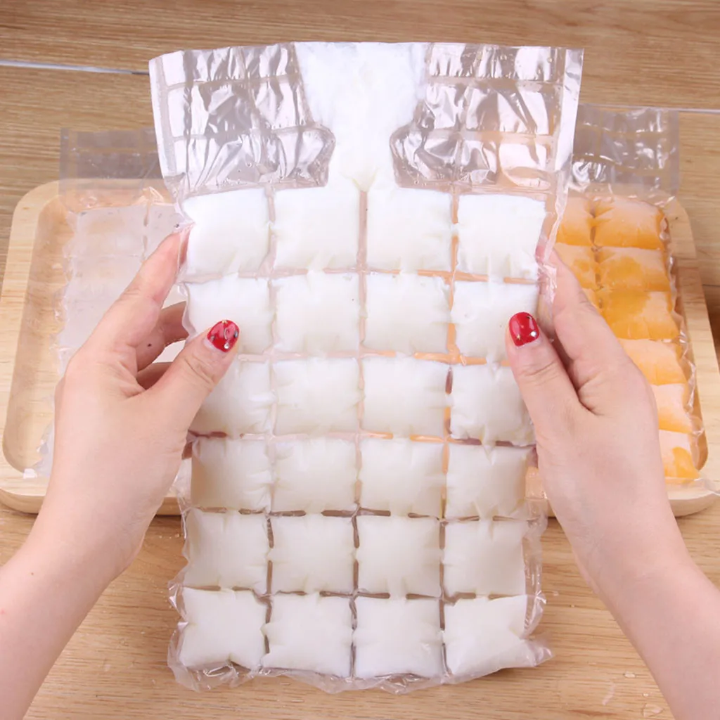 

10pcs/pack Ice Cube Mold Disposable Self-Sealing Ice Cube Bags Transparent Faster Freezing Ice-making Mold Bag Kitchen Gadgets
