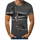 Новинка 2021, Мужская футболка 3D с изображением собаки, Повседневная футболка для мальчиков разных размеров с короткими рукавами, футболка для Отца и Сына, повседневная свободная Мужская футболка