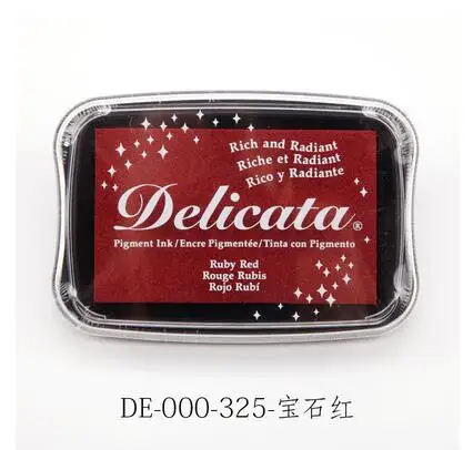 Red Tsukineko Delicata блестящие пигментные чернила богатые и сияющие Чернила Pad Япония - Цвет: Red