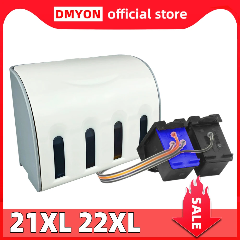 

DMYON Compatible for Hp 21 22 CISS Refill Ink Cartridge PSC 1401 1402 1403 1406 1408 1410 1417 All-in-One Printer