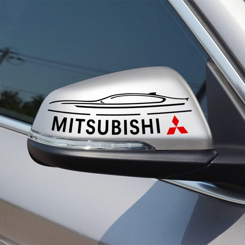 2PCS Car Rearview Mirror Side Reflective Decal Body Decoration Sticker For Mitsubishi Pajero 4 Colt Galant 8 Lancer X Outlander |