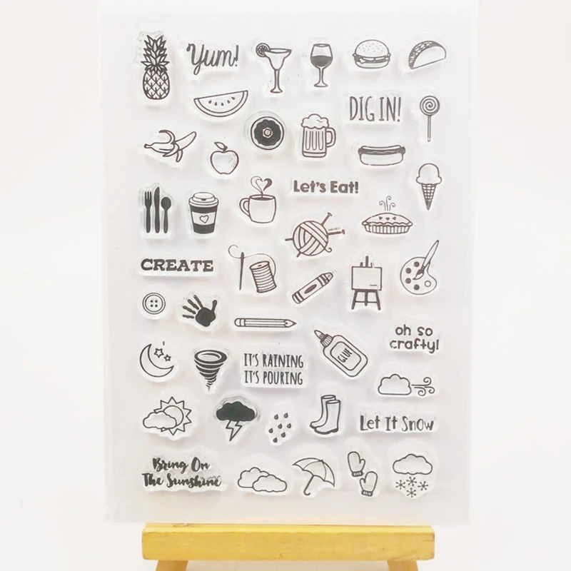 

Прозрачный силиконовый штамп ZFPARTY Let's Eat для скрапбукинга своими руками/фотографий