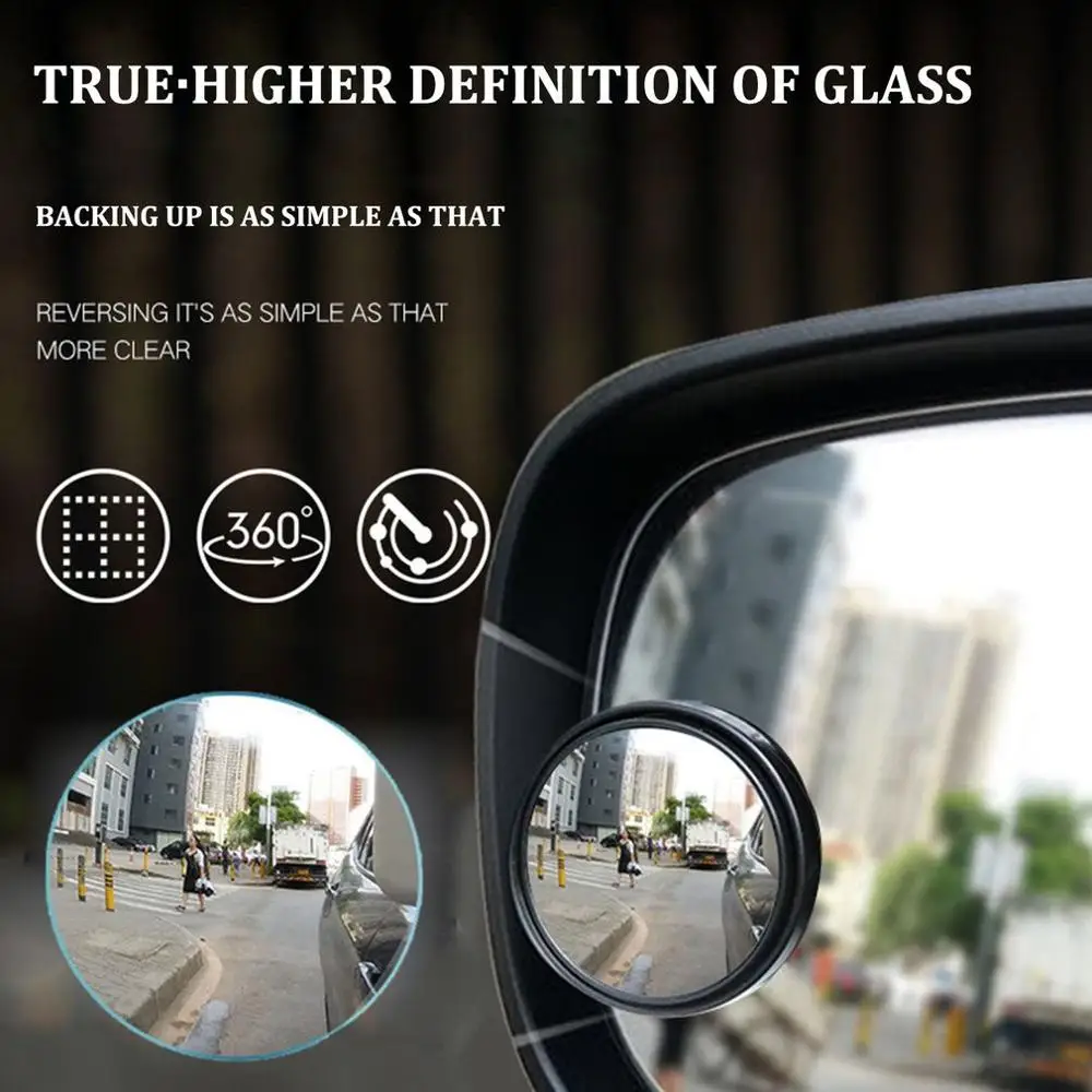 Маленькое круглое зеркало для автомобиля регулируемое на 360 градусов заднего