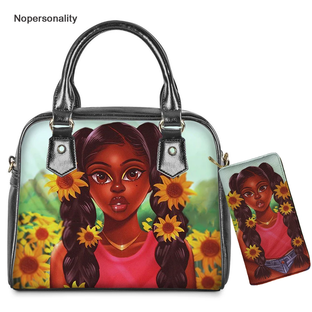 

Женская Повседневная Сумка-тоут Nopersonality, сумка через плечо с художественным принтом в Африканском и американском стиле для девушек, кожаная...