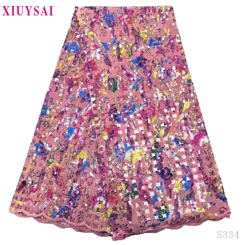 Новейшая африканская Бархатная тюль с блестками кружевная ткань высокого