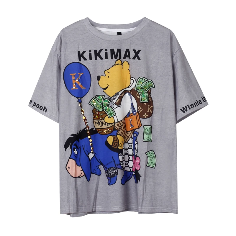 

Thailand tide brand cartoon printed short-sleeved T-shirt female 2020 summer loose Korean version was thin T-shirt female top