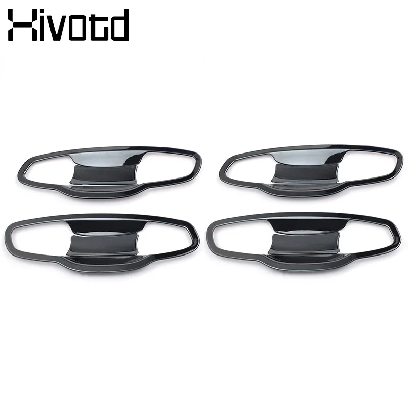 black-bowls Hivotd для Skoda Kodiaq шкода кодиак Автомобильная дверная ручка Крышка+ чаши отделка ABS защита украшения внешний хромированный Стайлинг,автотовары аксессуары для авто - Цвет: black-bowls