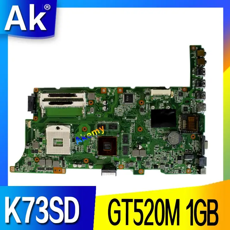 AK K73SD материнская плата для ноутбука ASUS k73sv k73sj k73sm X73S A73S 100% ok GT520M 1 Гб|Материнские