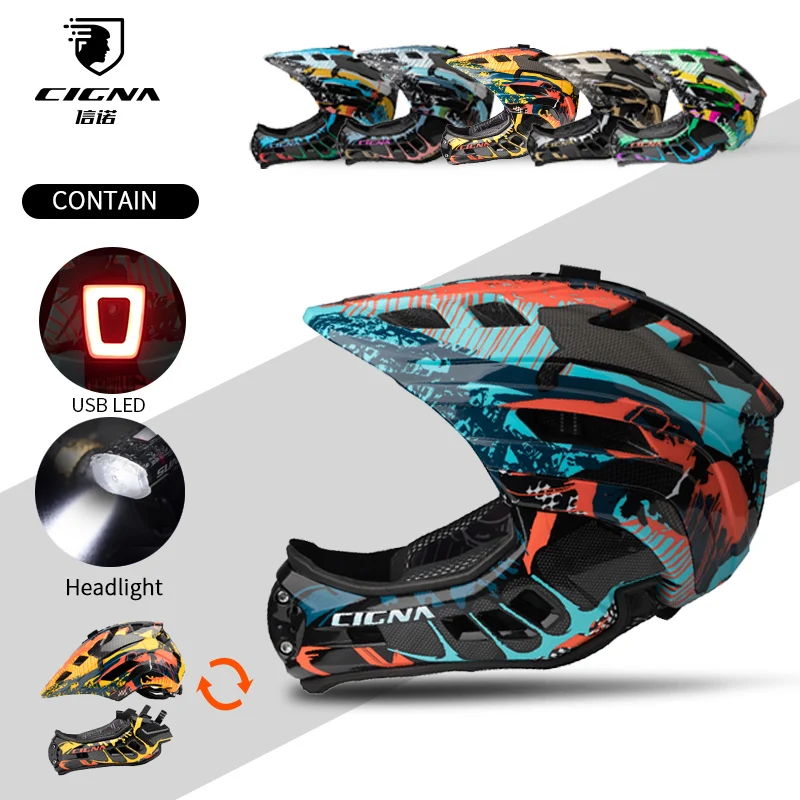 Велосипедный шлем CIGNA для детей закрывающий все лицо параллельные детские