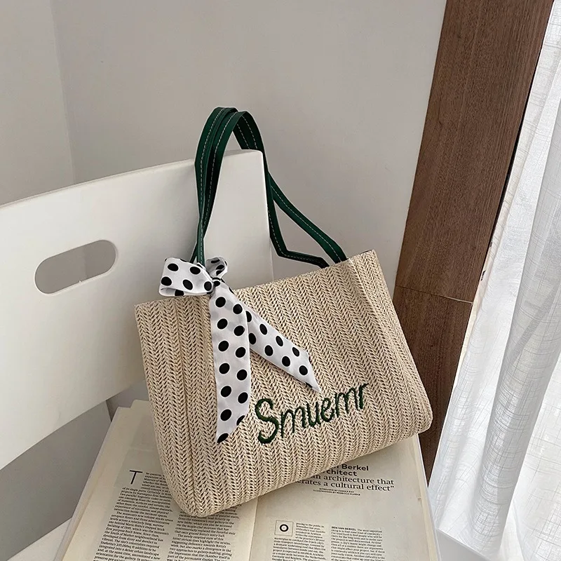 

Summer big bag lady capacity of one shoulder straw bag 2021 new tide web celebrity tote bags fashionable shopping bags