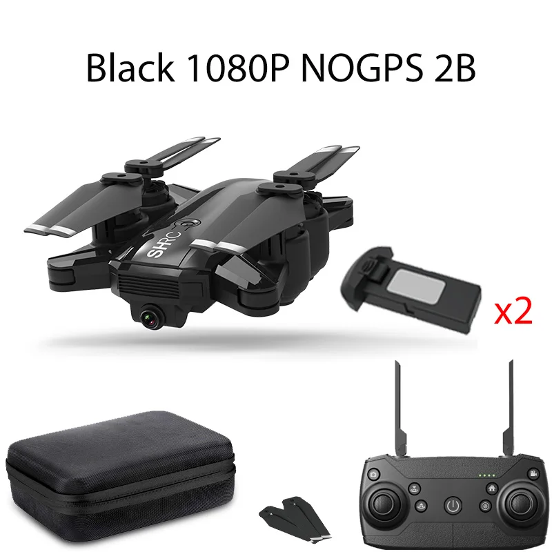 Black 1080P NOGPS 2B H1 Дрон GPS 5G с камерой Wi-Fi HD PFV зарядное устройство для квадрокоптера один ключ возврата следуют за мной дроны профессиональные игрушки для детей - Цвет: Black 1080P NOGPS 2B