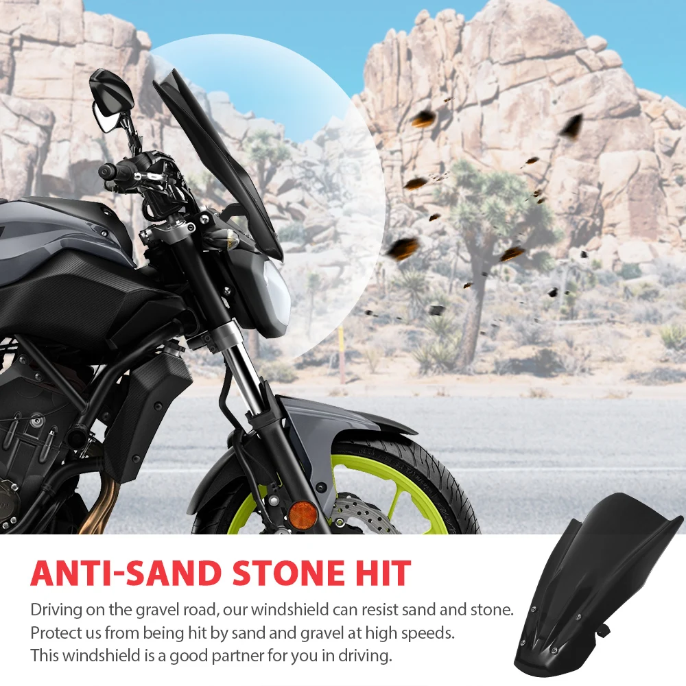 Лобовое стекло для YAMAHA MT07 KEMiMOTO лобовое с монтажным кронштейном MT 07 2014 2015 2016 2017 FZ FZ07
