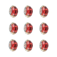 20pcs red color skull muranos large hole european beads charms fit pandora bracelet for women men diy jewelry making accessories