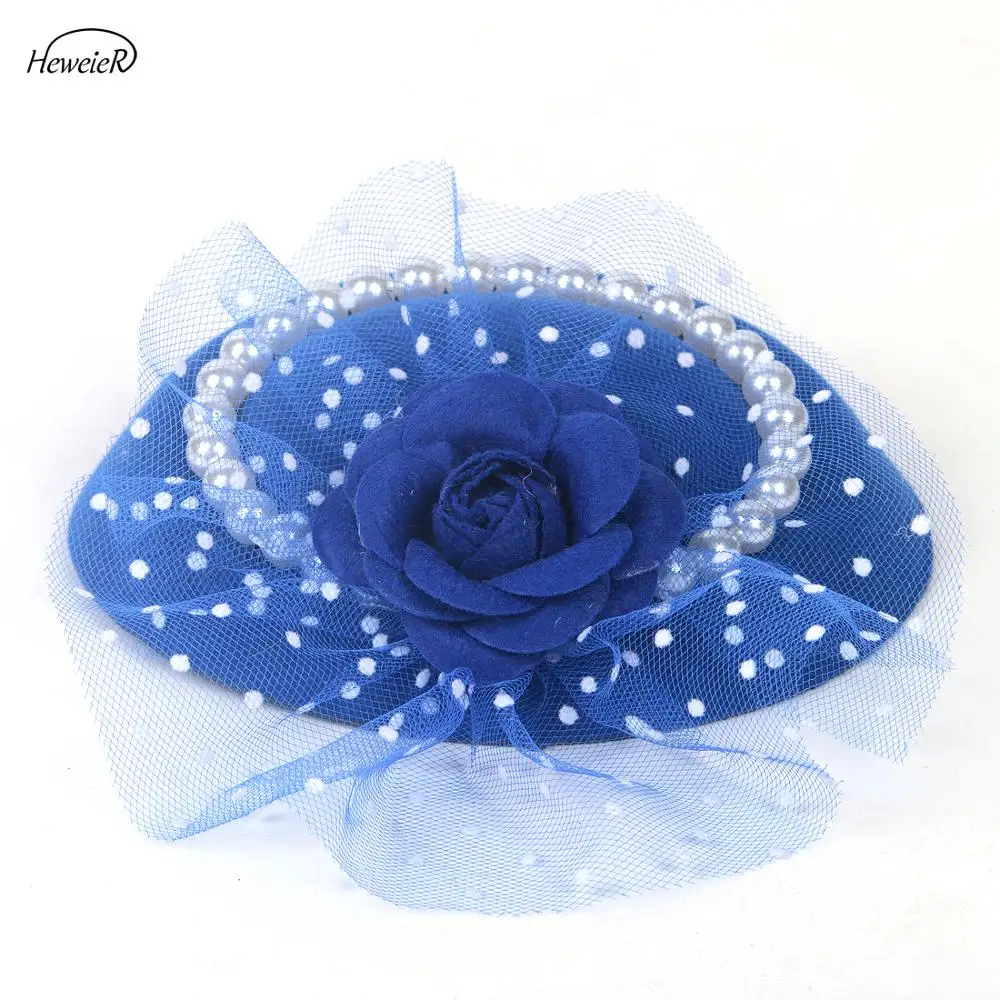 Женский причудливый головной убор шляпа с розами и кружевными бусинами заколки