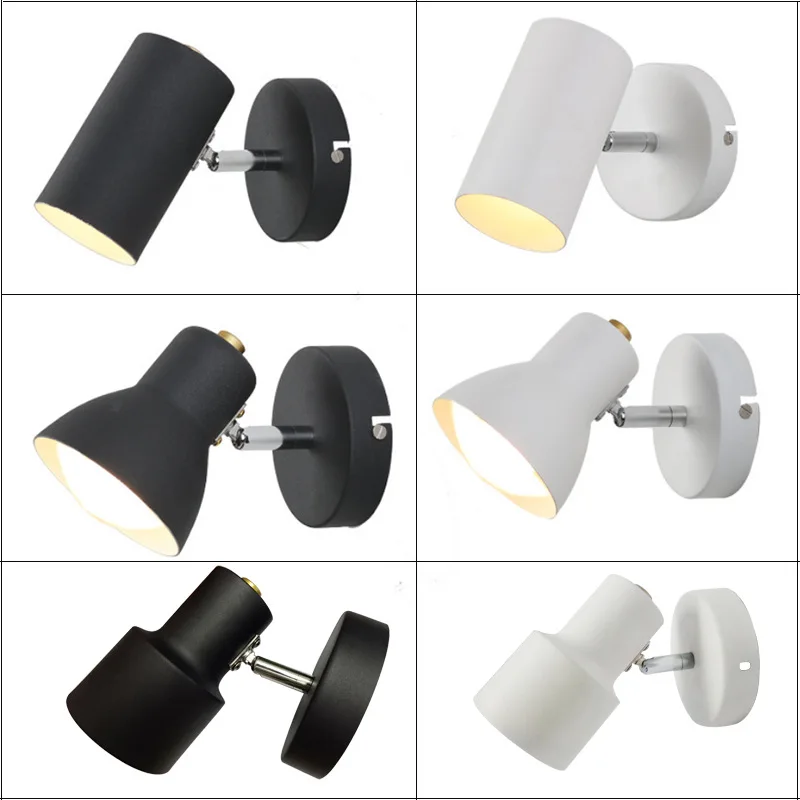 Современный простой железный арт прикроватный фон настенный светильник Проект