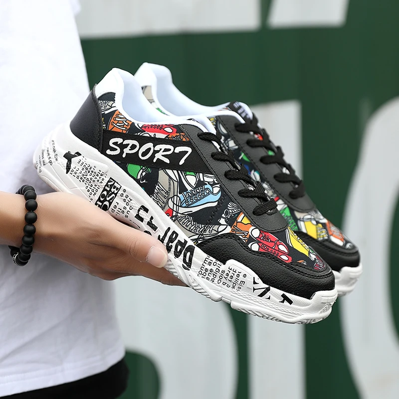 

New Casual shoes graffiti fashion canvas shoesshoes men's and women's sneakers low classic Skateboarding Shoes outdoor