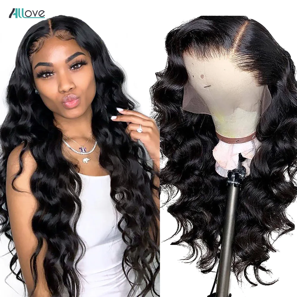 

Allove Lace Front Human Hair Wigs Loose Wave Wig For Black Women Natural Color Brazilian 13x4 Lace Front Wig Remy Human Hair