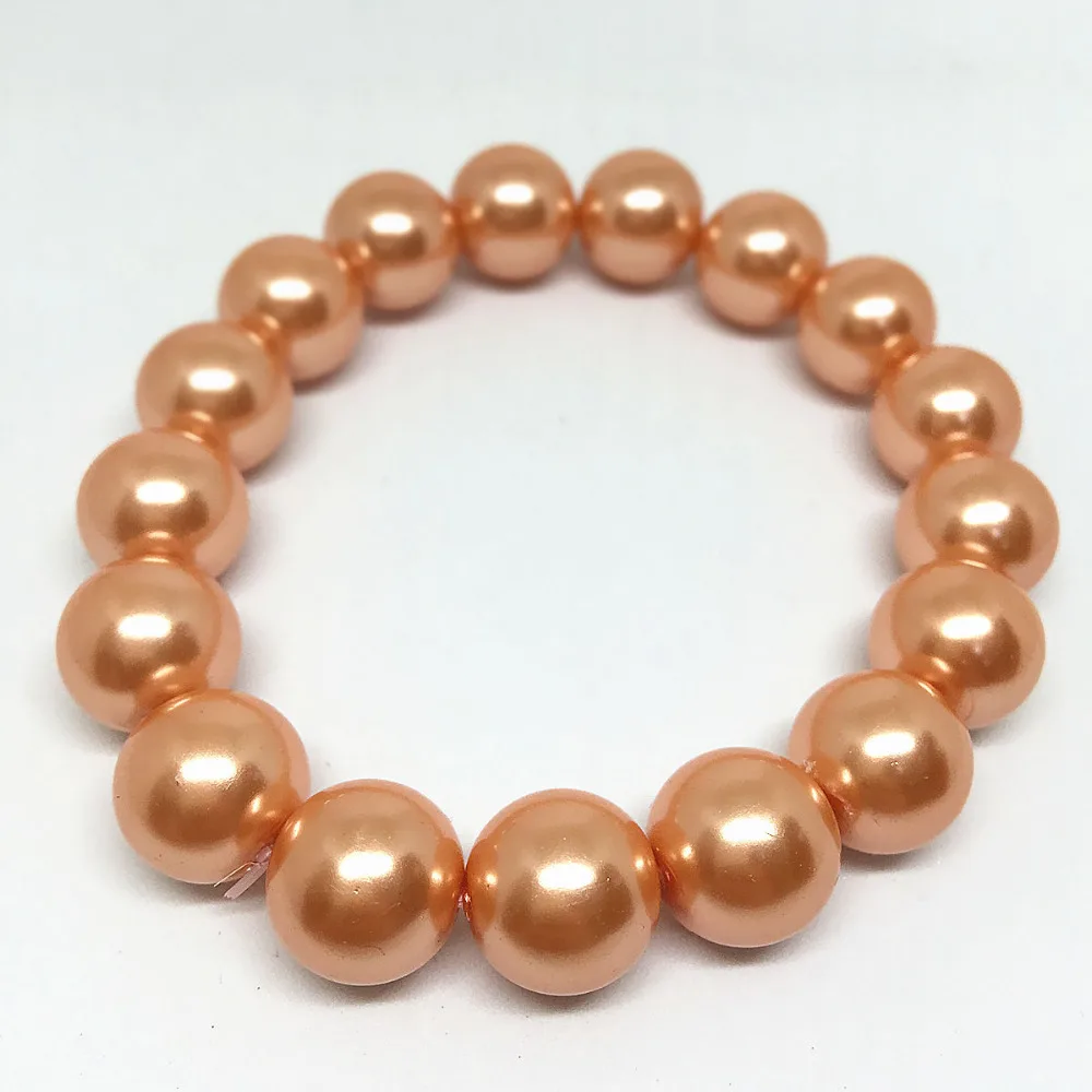 Бесплатная доставка&gt 14 мм оранжевые круглые жемчужные бусы красивые женские