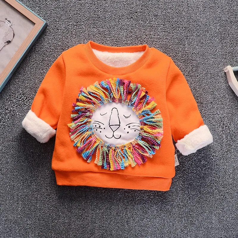 

Hooded Girls Thick jacket Pullover Children Sweatshirt Clothing Baby Boys Girls Hoodie Casual Tops letter