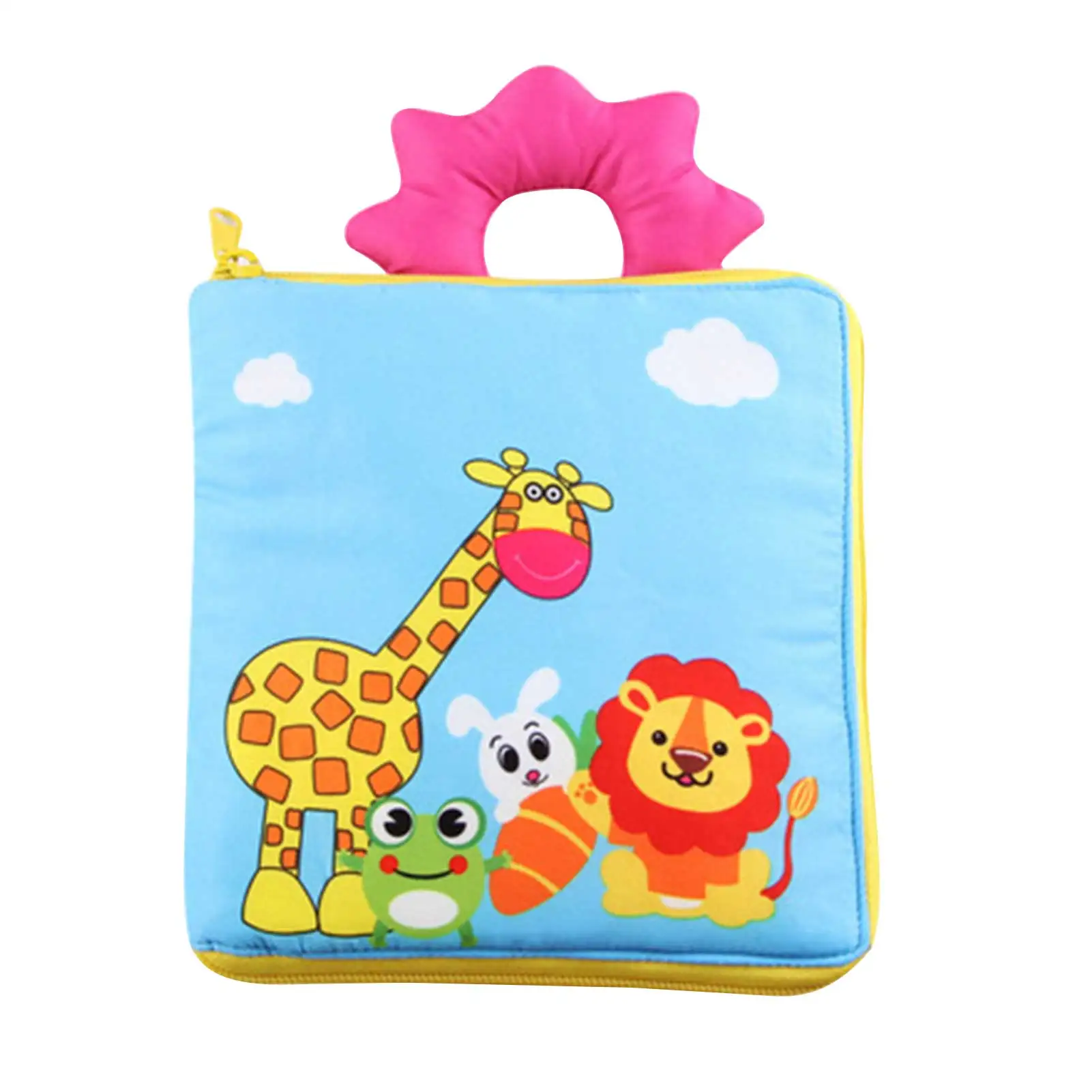 Детская тканевая книга с мультяшным рисунком для новорожденных развивающая