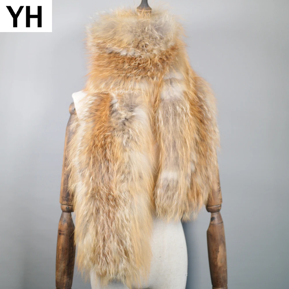 2021 длинные Стиль хорошего качества Для женщин натуральным лисьим мехом шарф